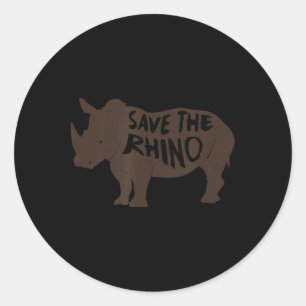 Awesome Save Rhino T Light Version Classic Round Sticker