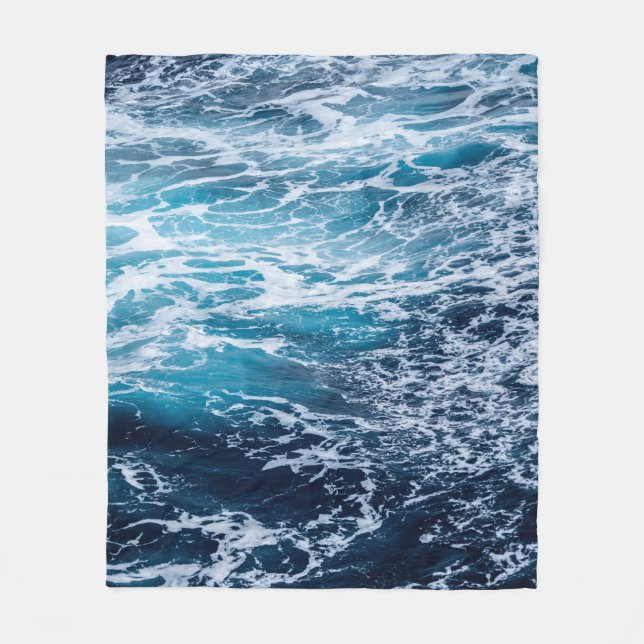 Awesome Sea Waves | Best gift for sea lovers Fleece Blanket (Front)