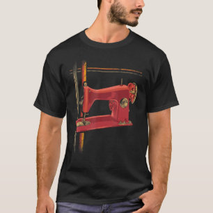 Awesome Sewing Machine Silhouette Sew Fabric T-Shirt