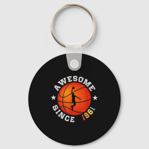 Awesome Shirt Birthday Basketball Player 65 Old Key Ring