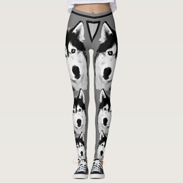 Awesome Siberian Husky Leggings (Front)