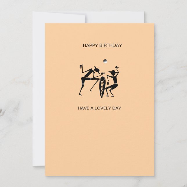 Awesome Silhouette Dancers Orange Birthday Card (Front)
