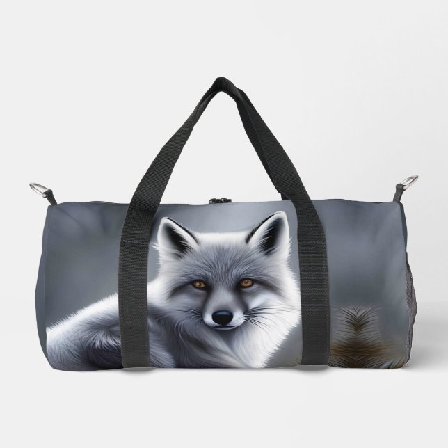 Awesome Silver Fox  Duffle Bag (Front)