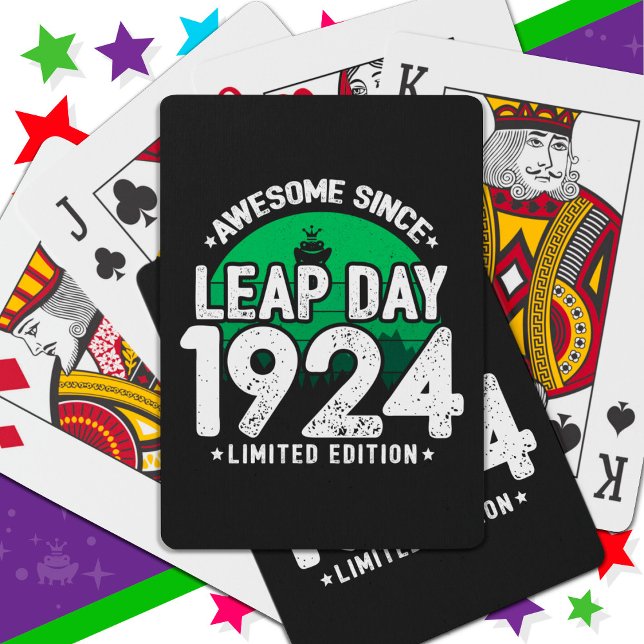 Awesome Since 1924 Leap Year Day Feb 29 Birthday Playing Cards (Creator Uploaded)