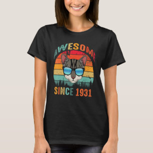 Awesome Since 1931 92nd Birthday For Cat T-Shirt