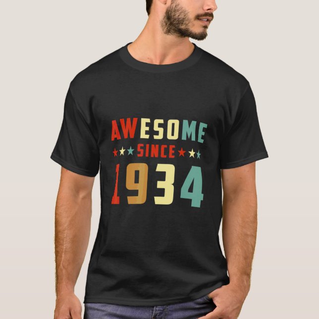 Awesome Since 1934 Birthday T-Shirt (Front)