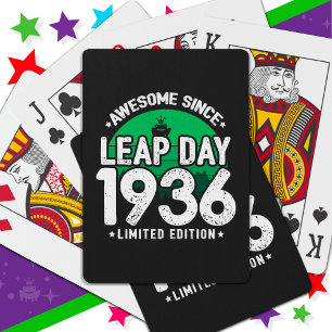 Awesome Since 1936 Leap Year Day Feb 29 Birthday Playing Cards