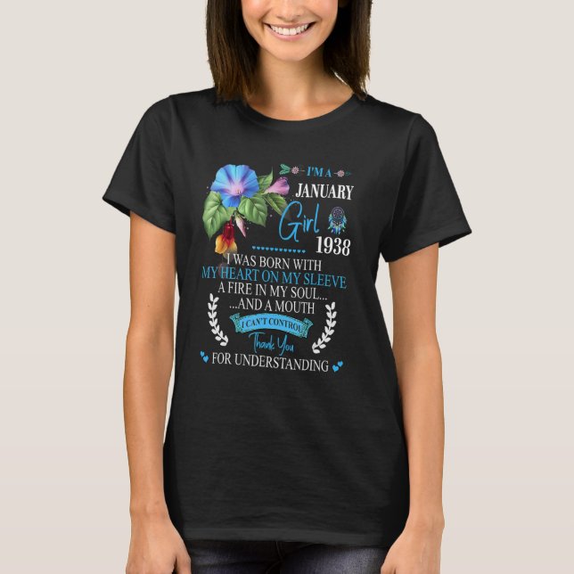Awesome Since 1938 85th Birthday I'm A January Gir T-Shirt (Front)