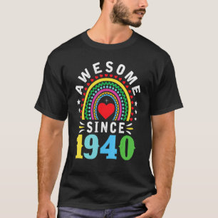 Awesome Since 1940 82nd Birthday Rainbow Born In T-Shirt