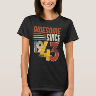 Awesome Since 1943 80th Birthday Retro Vintage T-Shirt