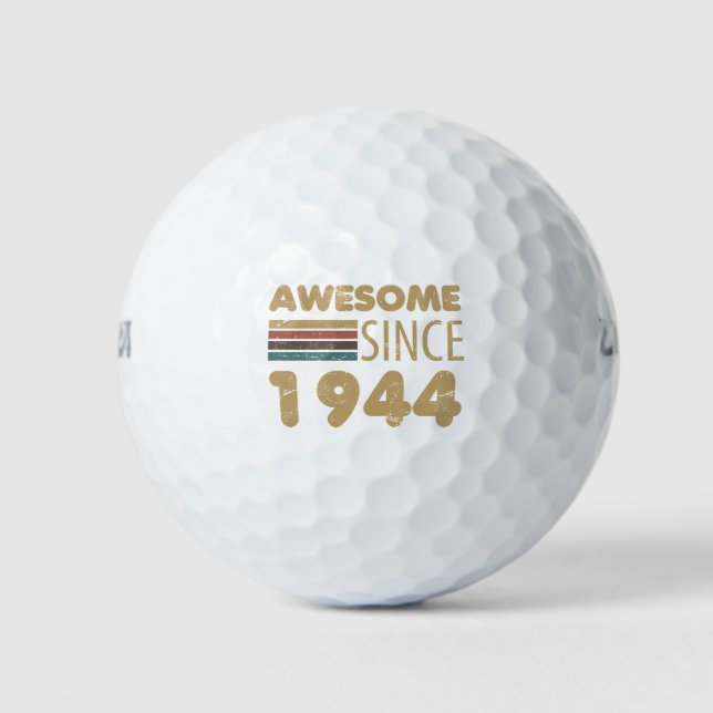 Awesome Since 1944 80th Birthday Golf Balls (Front)
