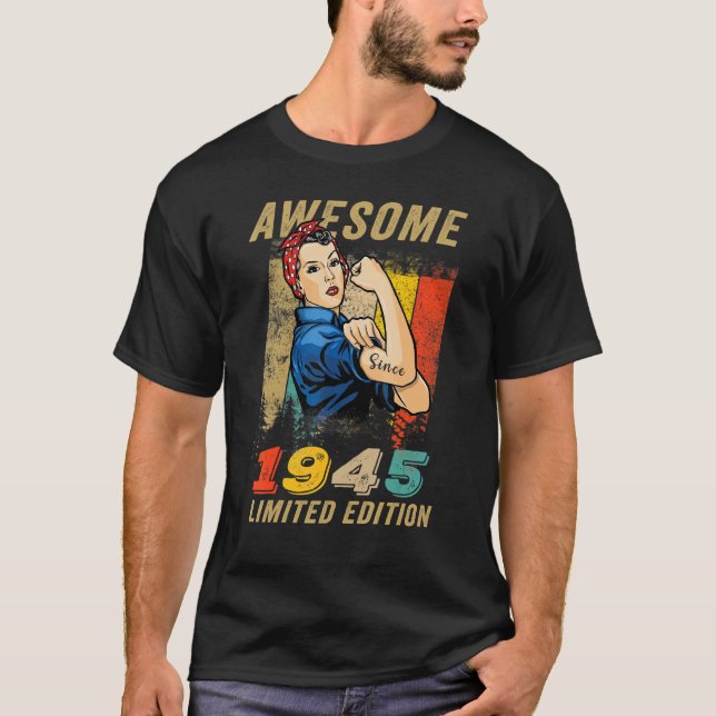 Awesome Since 1945  Edition Birthday  For Women T-Shirt (Front)