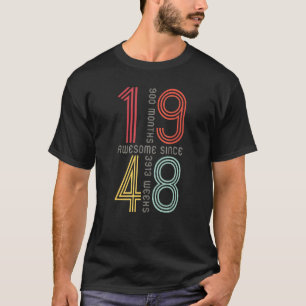 Awesome Since 1948 75th Birthday  75 Years Old Ret T-Shirt
