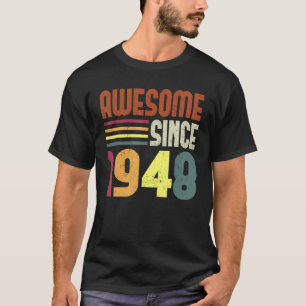 Awesome Since 1948 75th Birthday Retro Vintage T-Shirt