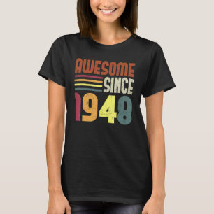 Awesome Since 1948 75th Birthday Retro Vintage T-Shirt