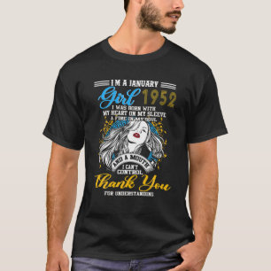 Awesome Since 1952 70Th Birthday I'm A January Gir T-Shirt