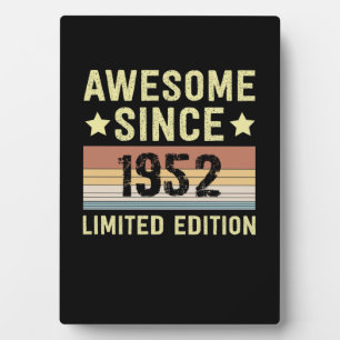 Awesome Since 1952 Retro 70 Years Old Birthday Plaque