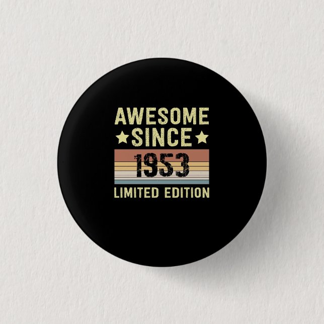 Awesome Since 1953 Retro 69 Years Old Birthday 3 Cm Round Badge (Front)