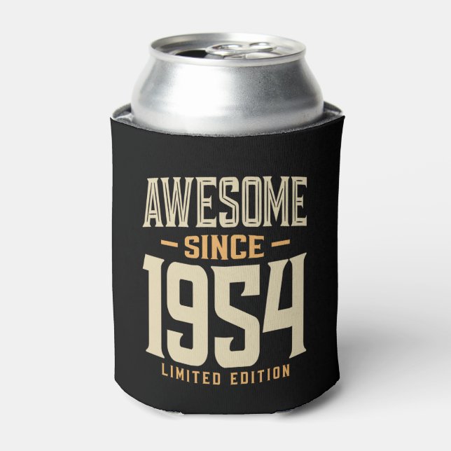 Awesome Since 1954 69th Birthday Can Cooler (Can Front)