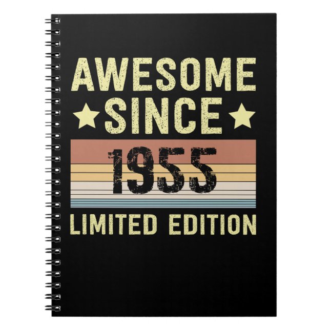 Awesome Since 1955 Retro 67 Years Old Birthday Notebook (Front)