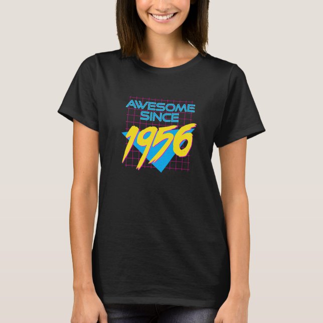 Awesome Since 1956 Cool 66 Years Old Graphic T-Shirt (Front)