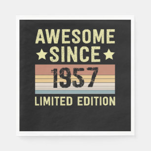 Awesome Since 1957 Retro 65 Years Old Birthday Napkin