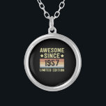 Awesome Since 1957 Retro 65 Years Old Birthday Silver Plated Necklace<br><div class="desc">1</div>