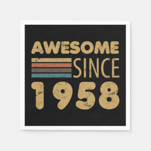 Awesome Since 1958 65th Birthday Napkin