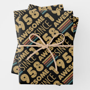 Awesome Since 1958 65th Birthday Wrapping Paper Sheet