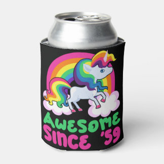 Awesome Since 1959 Unicorn Can Cooler