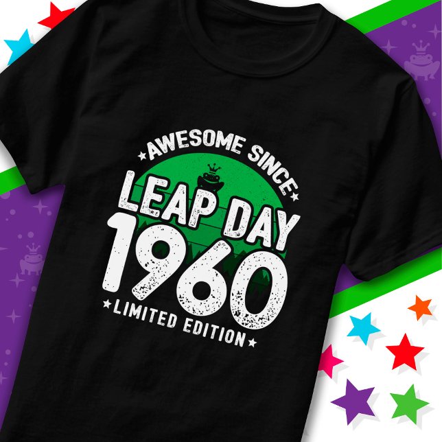 Awesome Since 1960 Leap Year Day Feb 29 Birthday T-Shirt (Creator Uploaded)