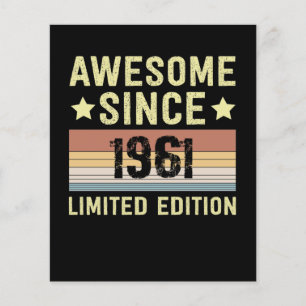 Awesome Since 1961 Retro Funny Birthday Party