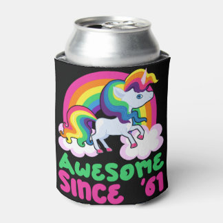 Awesome Since 1961 Unicorn Can Cooler