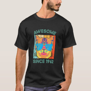 Awesome Since 1962 Vintage Cat Birthday T-Shirt
