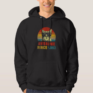 Awesome Since 1963 60H Birthday  Cat Hoodie