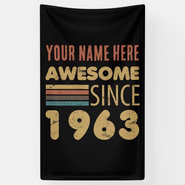 Awesome Since 1963 60th Birthday Banner (Vertical)