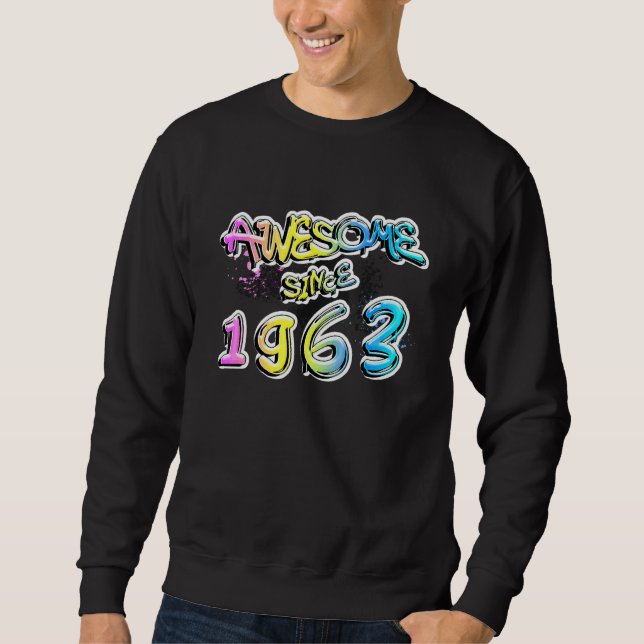 Awesome Since 1963 Graffiti Motif Sweatshirt (Front)
