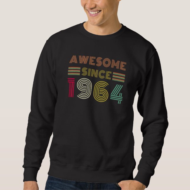 Awesome Since 1964 58th Birthday Retro Sweatshirt (Front)