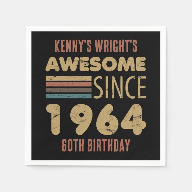 Awesome Since 1964 60th Birthday Napkin (Front)