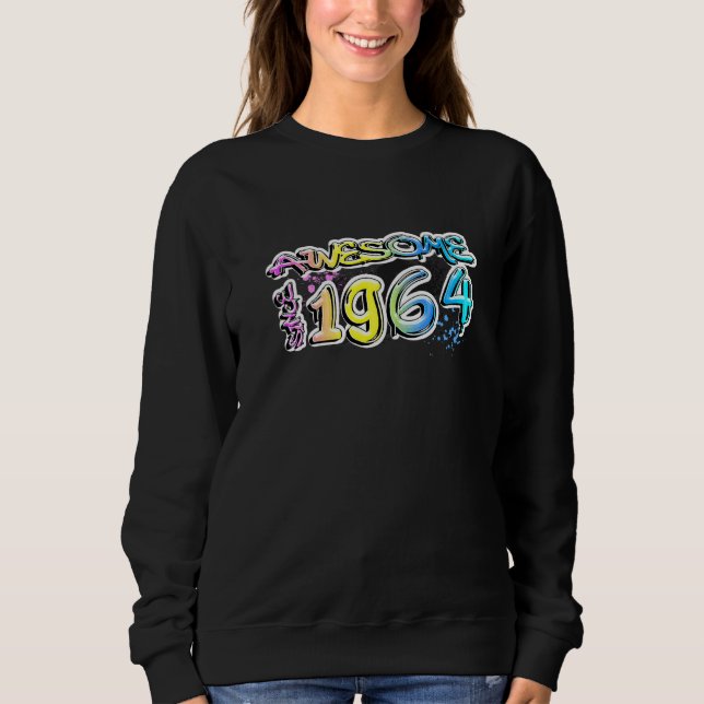 Awesome since 1964 Graffiti Motif   Sweatshirt (Front)