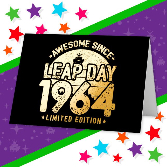 Awesome Since 1964 Leap Year Day Feb 29 Birthday Foil Greeting Card (Creator Uploaded)