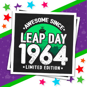 Awesome Since 1964 Leap Year Day Feb 29 Birthday Napkin