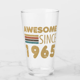 Awesome Since 1965 60th Birthday Glass