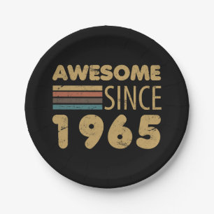 Awesome Since 1965 60th Birthday Paper Plate
