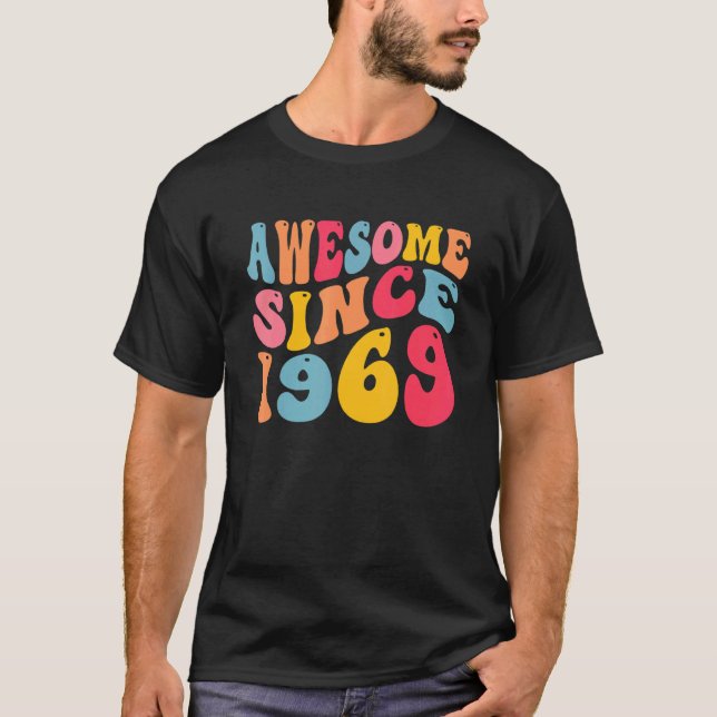 Awesome Since 1969 53 Years Old Retro Vintage 53rd T-Shirt (Front)