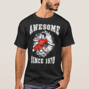 Awesome Since 1970  52 Year Old Soccer  52nd Birth T-Shirt