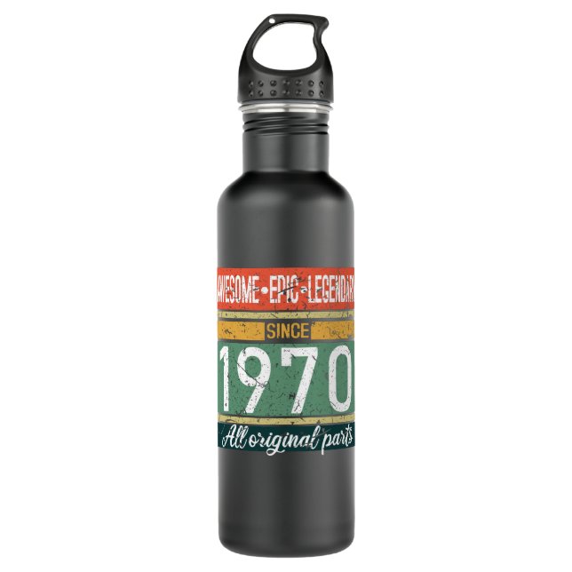 Awesome Since 1970 Birthday Gift 710 Ml Water Bottle (Front)