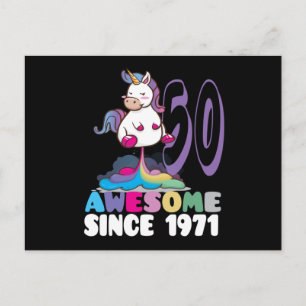 Awesome since 1971 50th Birthday Postcard