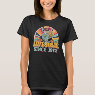 Awesome Since 1972 50th Birthday Retro Rainbow Flo T-Shirt