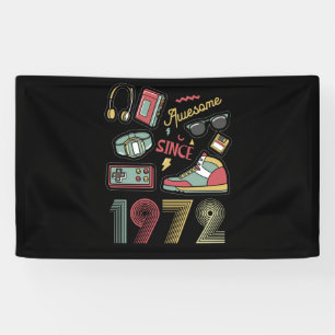 Awesome Since 1972 Vintage Retro 50th  Birthday Banner
